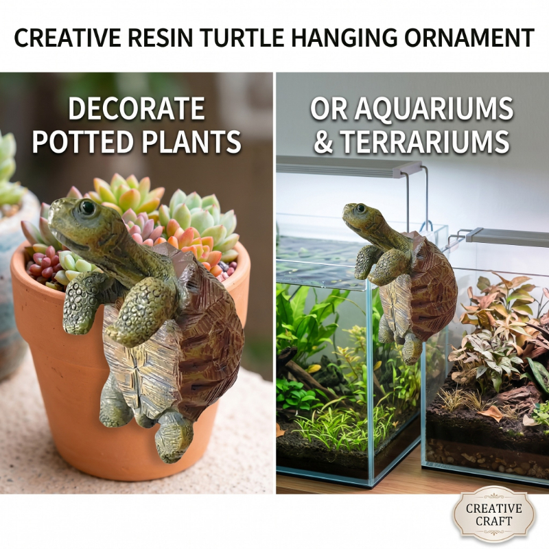 Aquarium Fish Breeding - Fishing Turtle Hanging Turtle Figurine for