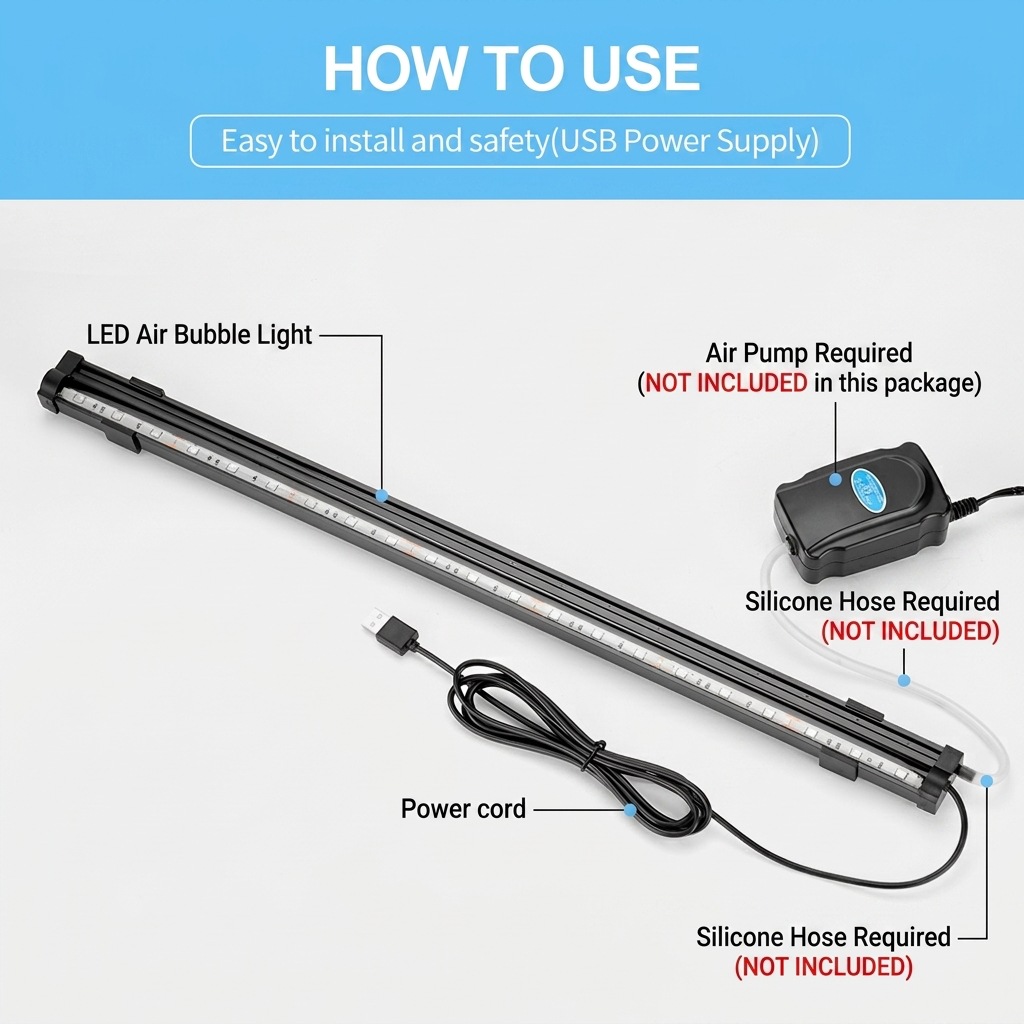 USB LED Aquarium Air Bubble Li – Aquarium Fish Light Lamp Bewertung und Preis